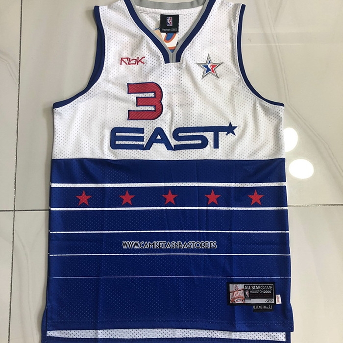 Dwyane Wade NO 3 Camiseta All Star 2006 Azul Blanco